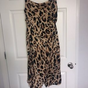 Leopard print slip dress